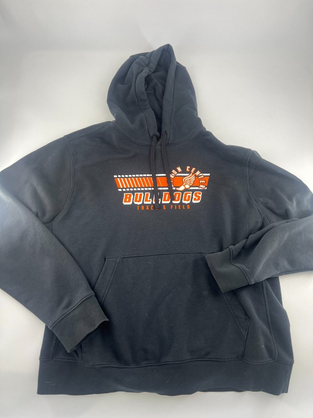 Nike Byron Center Track and Field Unisex Sweatshirt Large Black Orange Hoodie